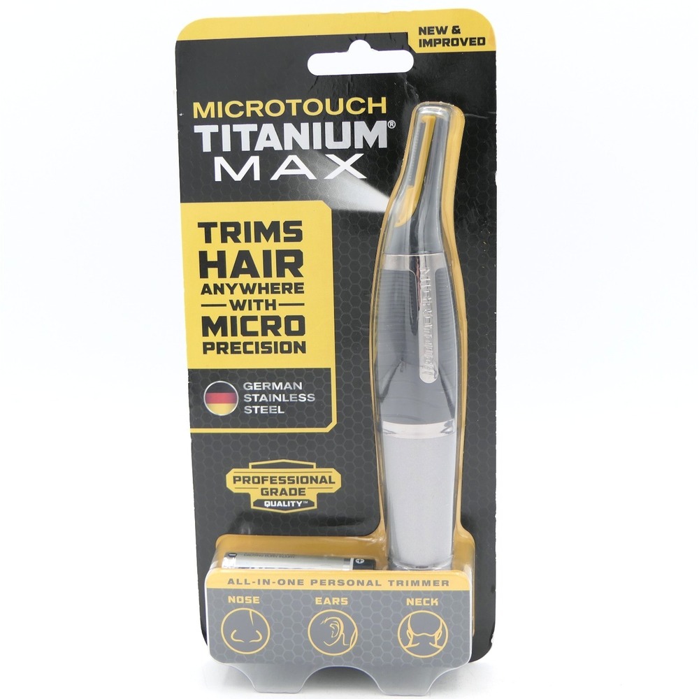 MicroTouch Titanium Max All-In-One Personal Trimmer - Nose, Ears, Neck w/ Light